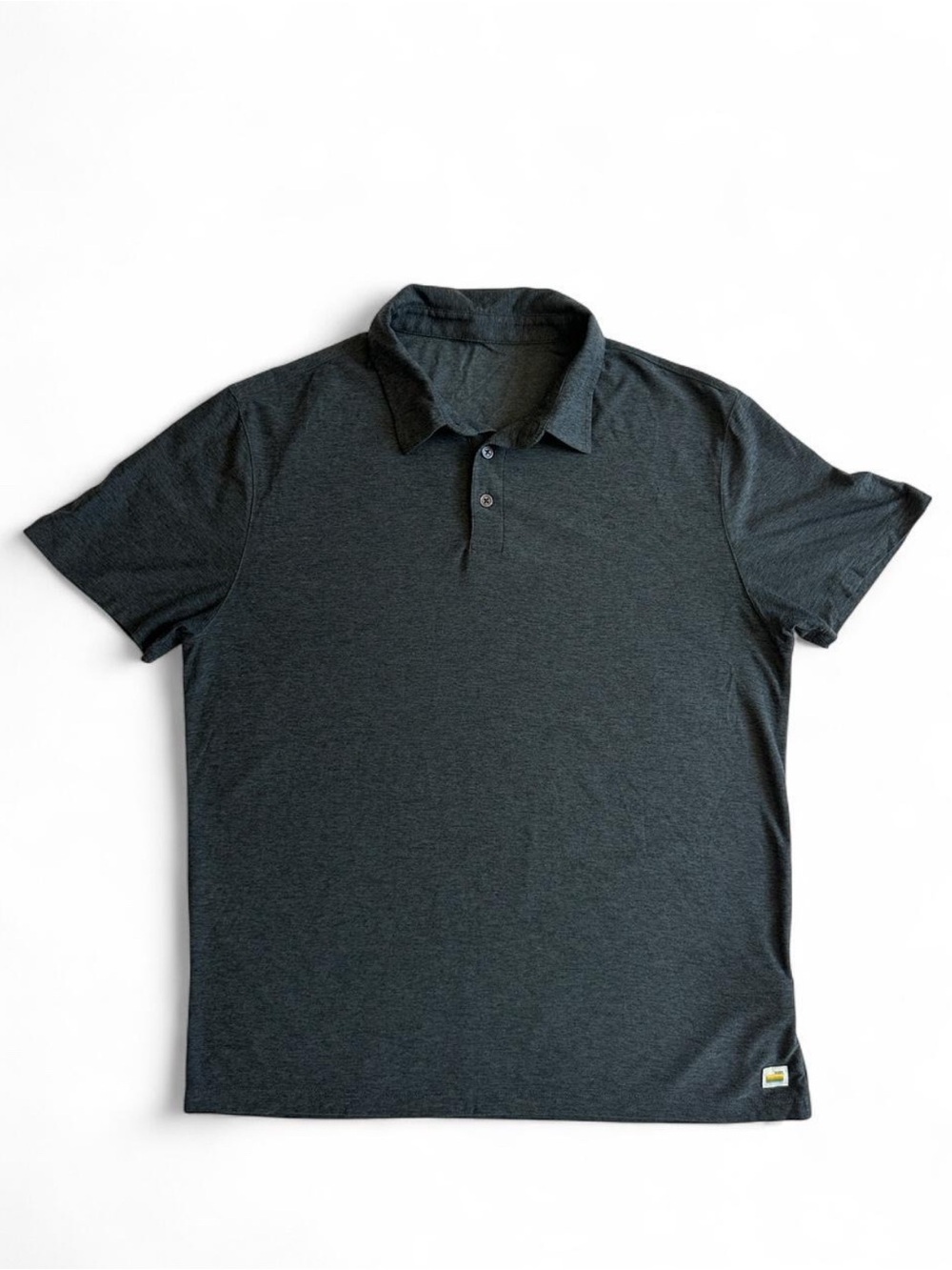 Vuori Men’s Strato Tech Dark Charcoal Heather Polo Shirt - Medium